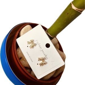 Charming Goldplated Rhinestone Crystal Bow Fashion Earrings